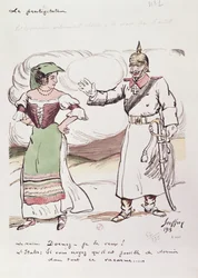 Kaiser Wilhelm II (1859-1941) versucht Italien in den Schlaf zu versetzen, um ihren Eintritt in den Ersten Weltkrieg zu verhindern, 1915